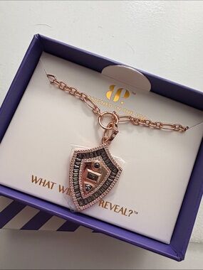June 2026 Bomb Party (BP) Rose Gold Shield Necklace with Alexandrite